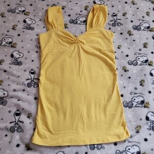Bordeaux Seamless Yellow Cinched Tank Top